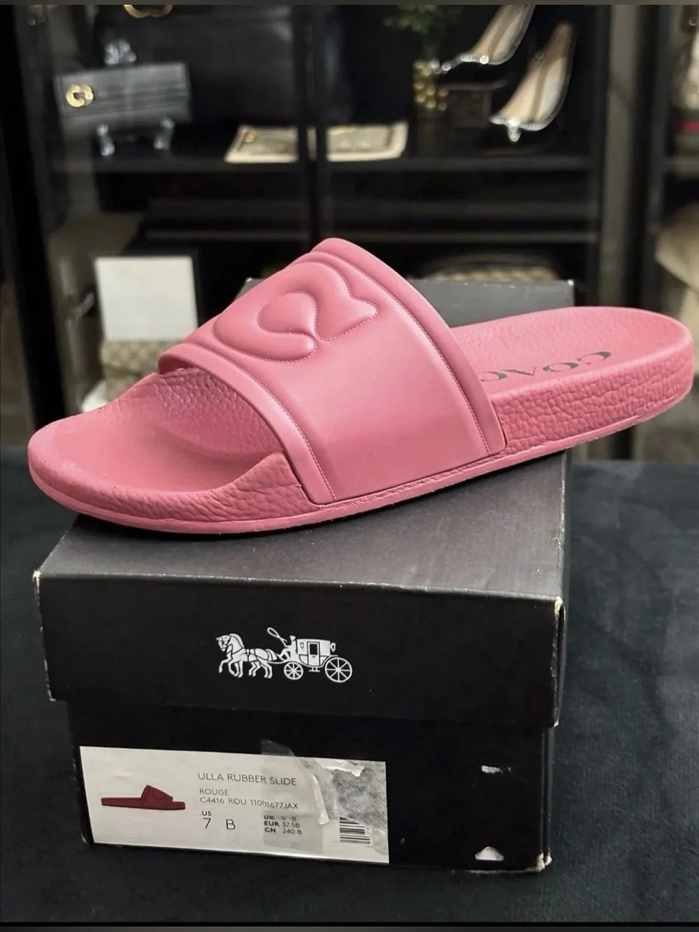 Coach Fuchsia Rubber slides. Size: 7B.